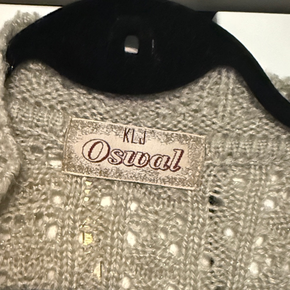 Buy 5 for 10$❗️Vintage Grey-beige Cable Knit Cardigan - Picture 6 of 7
